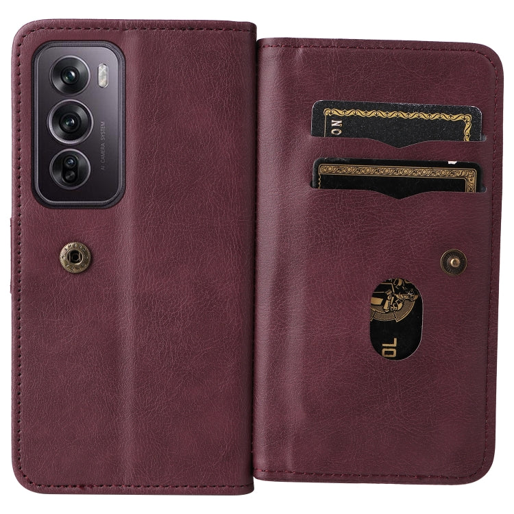 For OPPO Reno12 Pro Global Multi-Function Wallet 10 Card Slots Leather Phone Case