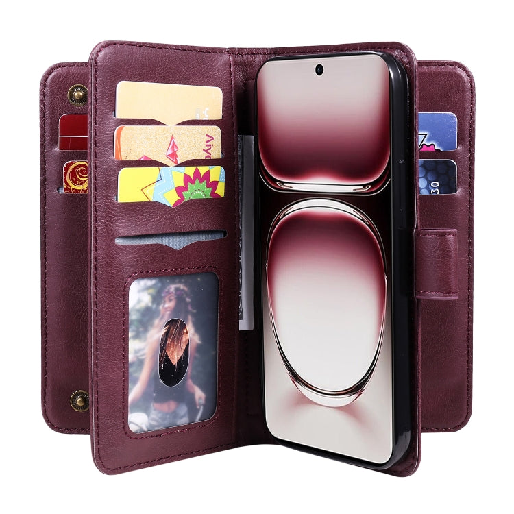 For OPPO Reno12 Pro Global Multi-Function Wallet 10 Card Slots Leather Phone Case