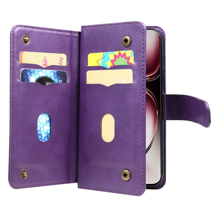For OPPO Reno12 Pro Global Multi-Function Wallet 10 Card Slots Leather Phone Case