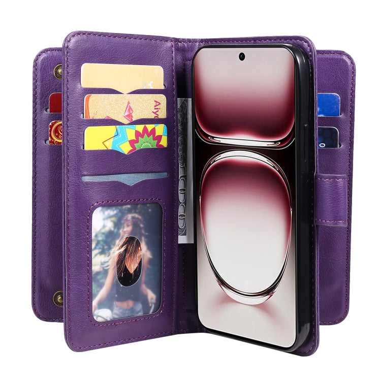 For OPPO Reno12 Pro Global Multi-Function Wallet 10 Card Slots Leather Phone Case