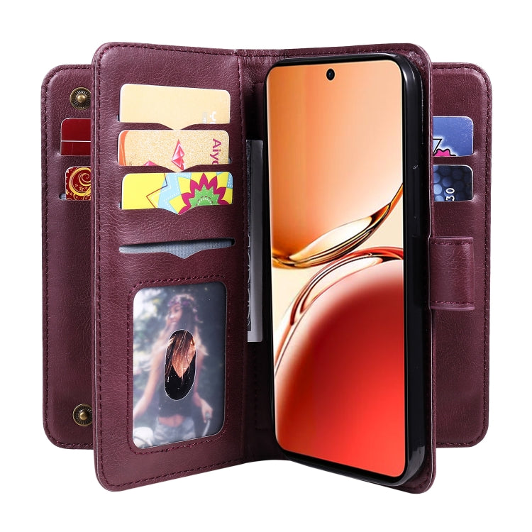 For OPPO Reno12 F 5G Global Multi-Function Wallet 10 Card Slots Leather Phone Case