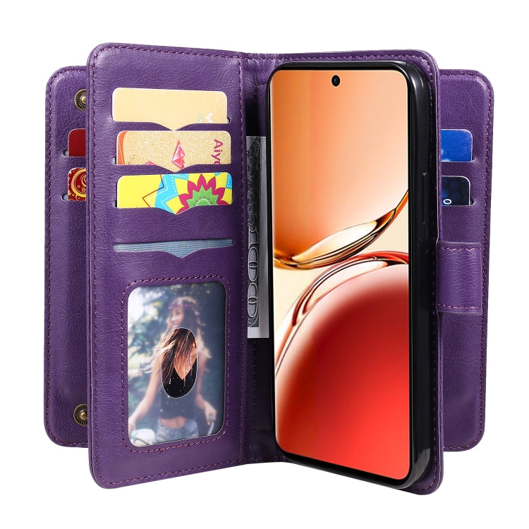 For OPPO Reno12 F 5G Global Multi-Function Wallet 10 Card Slots Leather Phone Case