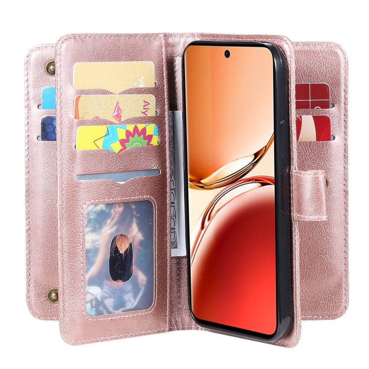 For OPPO Reno12 F 5G Global Multi-Function Wallet 10 Card Slots Leather Phone Case