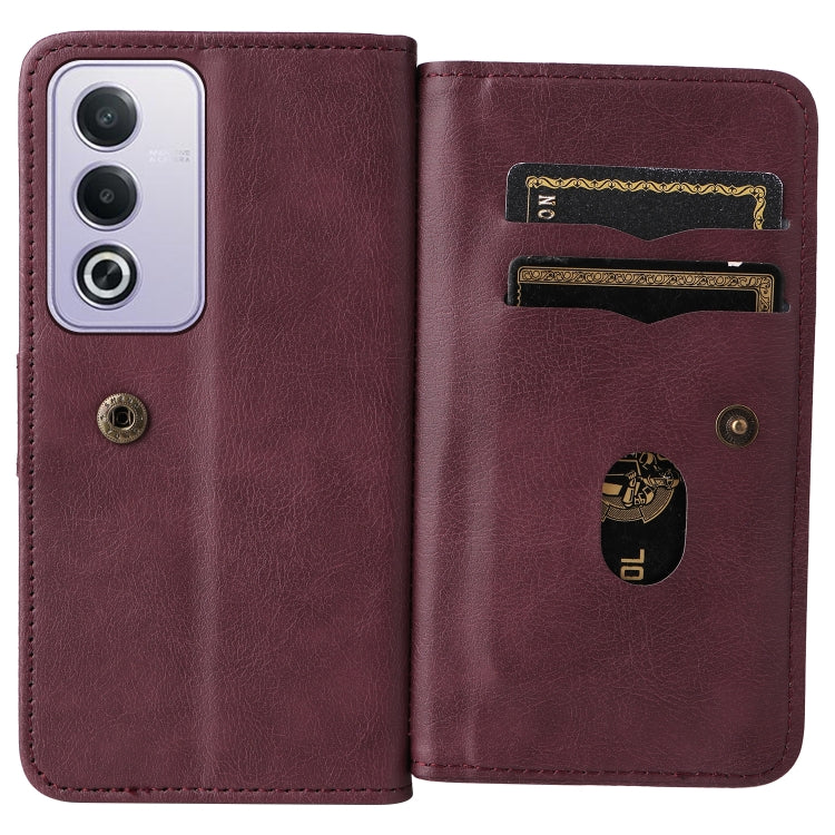 For OPPO A3 Pro 5G / A3 Pro India Multi-Function Wallet 10 Card Slots Leather Phone Case