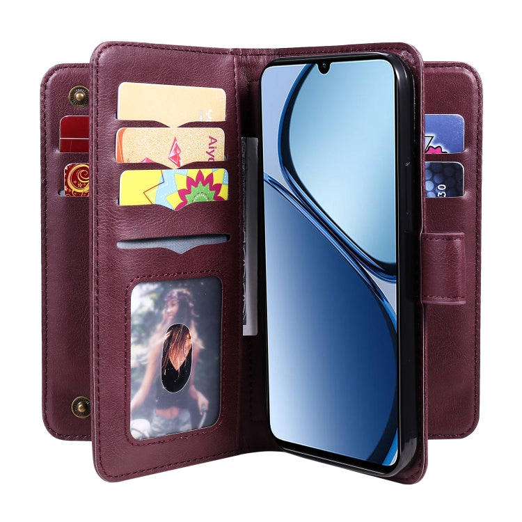 For Realme C63 / C61 / Note 60 Multi-Function Wallet 10 Card Slots Leather Phone Case