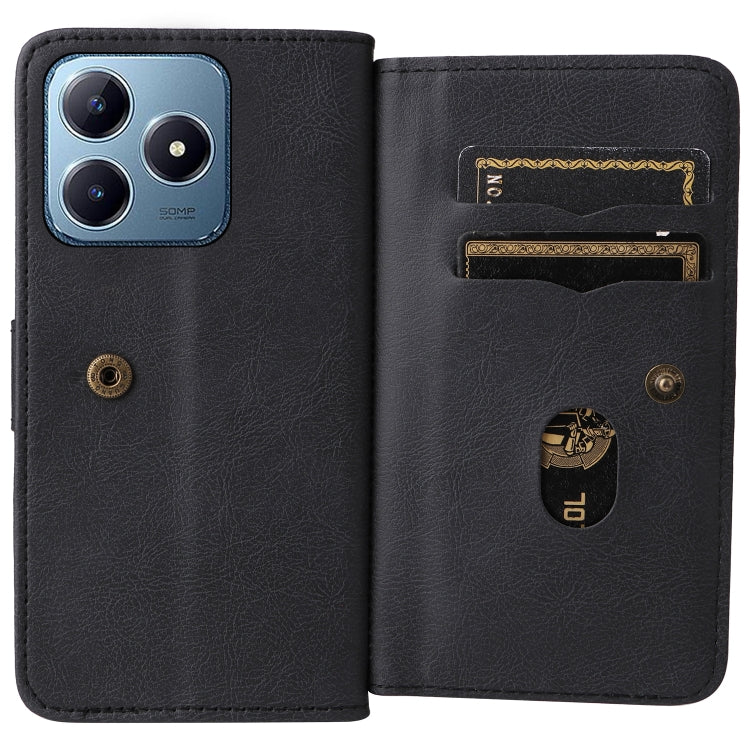 For Realme C63 / C61 / Note 60 Multi-Function Wallet 10 Card Slots Leather Phone Case