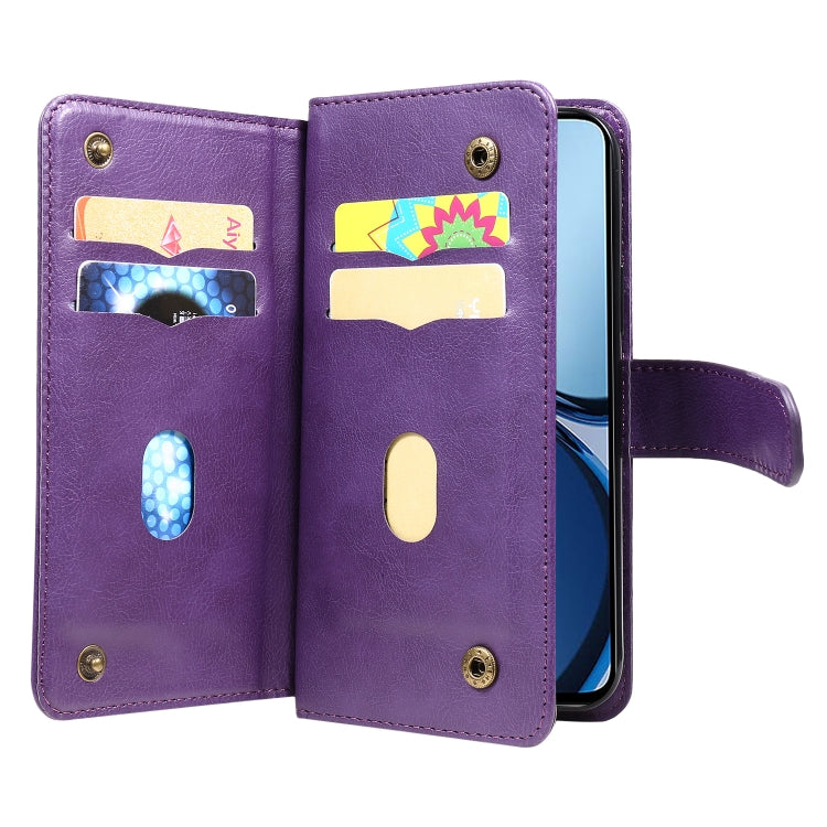 For Realme C63 / C61 / Note 60 Multi-Function Wallet 10 Card Slots Leather Phone Case