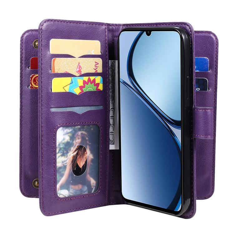 For Realme C63 / C61 / Note 60 Multi-Function Wallet 10 Card Slots Leather Phone Case