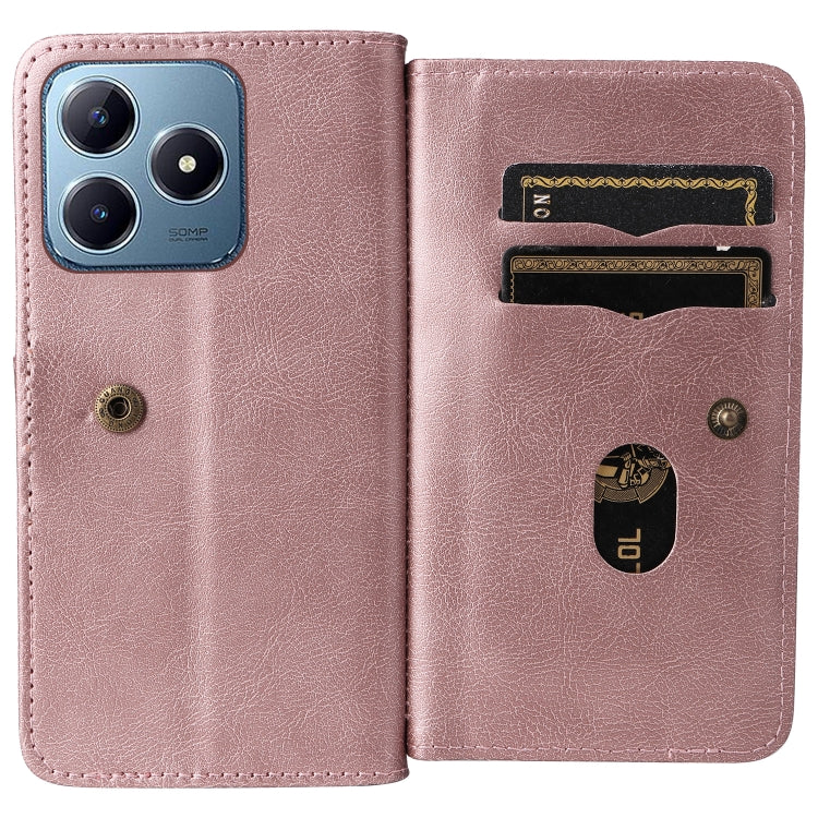 For Realme C63 / C61 / Note 60 Multi-Function Wallet 10 Card Slots Leather Phone Case