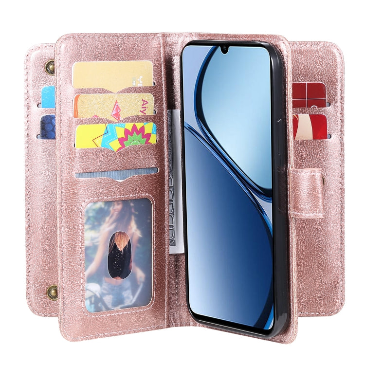 For Realme C63 / C61 / Note 60 Multi-Function Wallet 10 Card Slots Leather Phone Case
