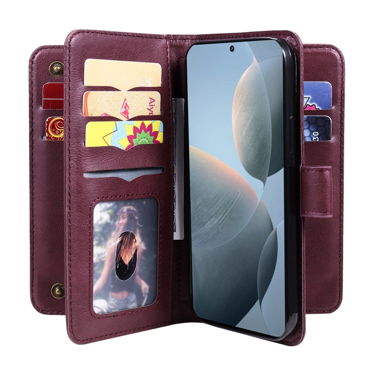 For Xiaomi Poco F6 Pro Multi-Function Wallet 10 Card Slots Leather Phone Case