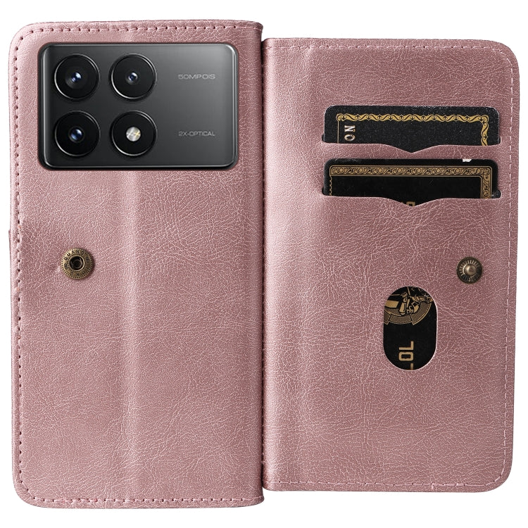 For Xiaomi Poco F6 Pro Multi-Function Wallet 10 Card Slots Leather Phone Case