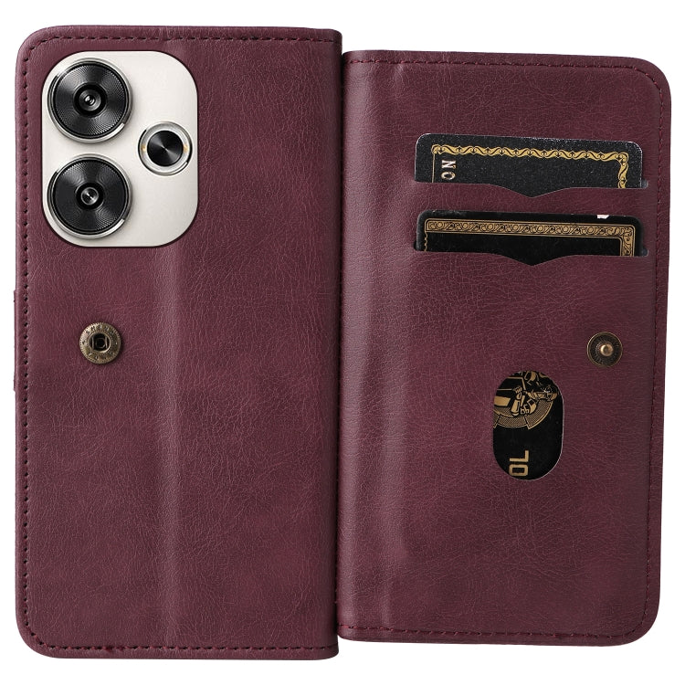 For Xiaomi Poco F6 Multi-Function Wallet 10 Card Slots Leather Phone Case