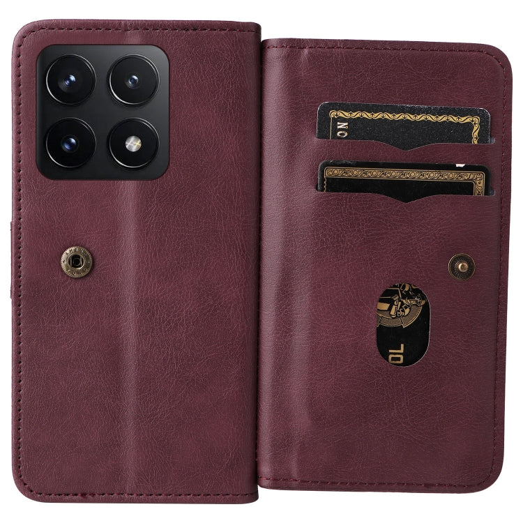 For Xiaomi 14T Multi-Function Wallet 10 Card Slots Leather Phone Case