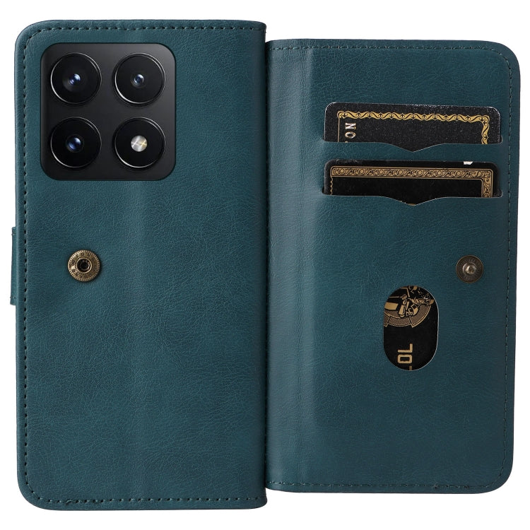 For Xiaomi 14T Multi-Function Wallet 10 Card Slots Leather Phone Case