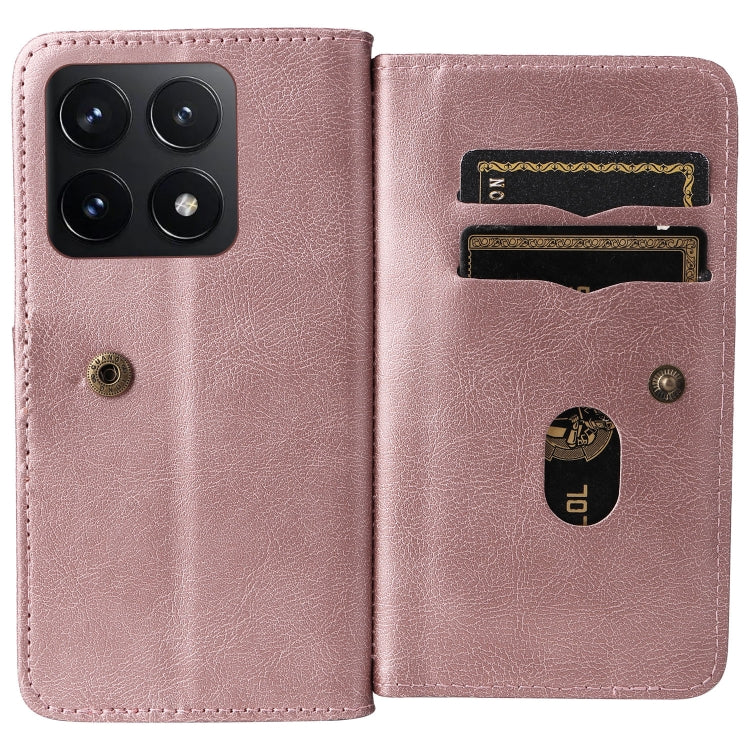 For Xiaomi 14T Multi-Function Wallet 10 Card Slots Leather Phone Case