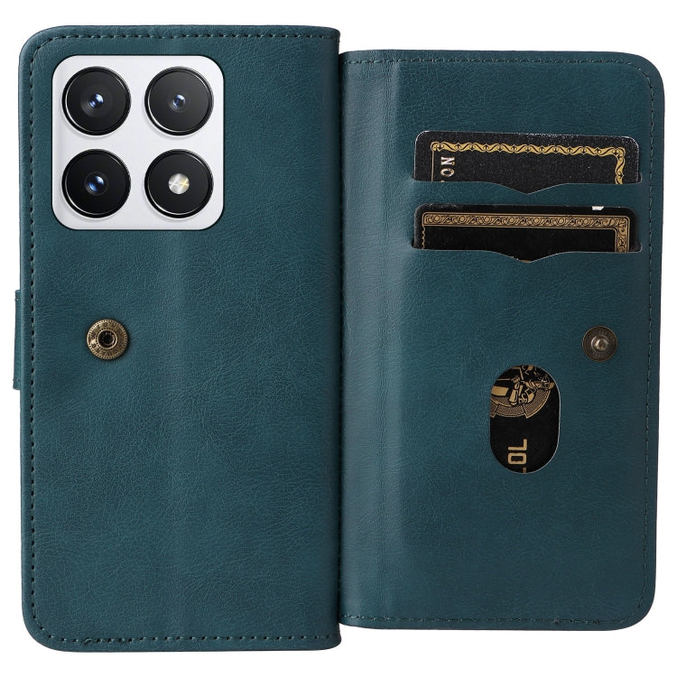 For Xiaomi 14T Pro Multi-Function Wallet 10 Card Slots Leather Phone Case
