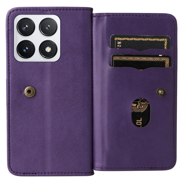 For Xiaomi 14T Pro Multi-Function Wallet 10 Card Slots Leather Phone Case