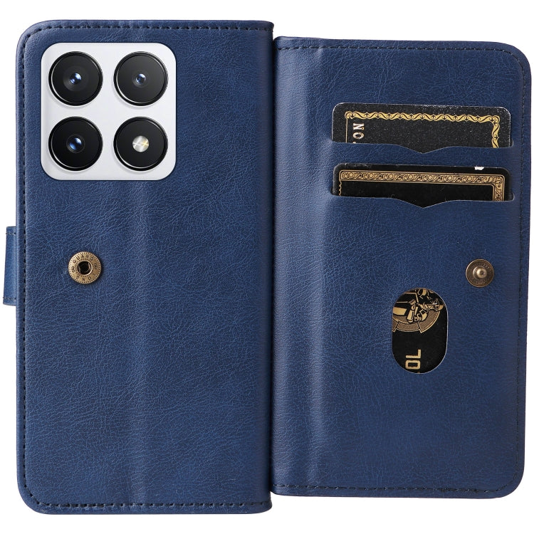 For Xiaomi 14T Pro Multi-Function Wallet 10 Card Slots Leather Phone Case