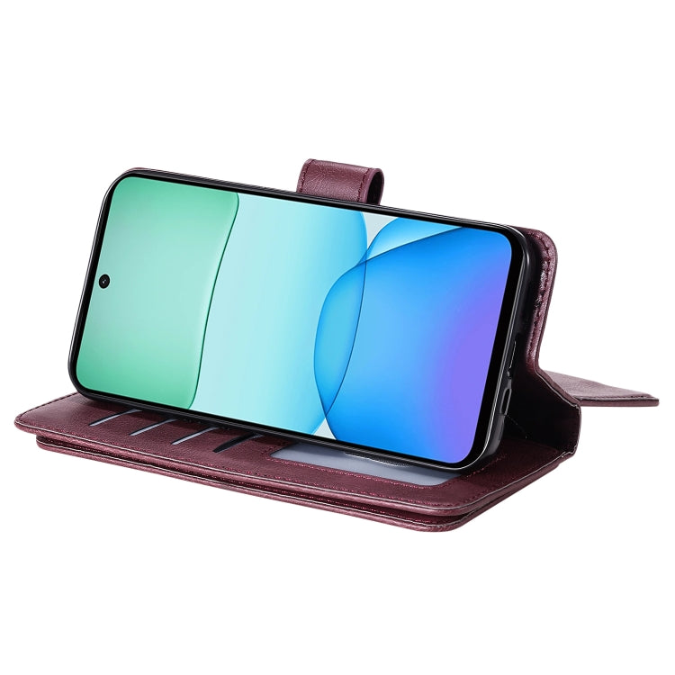 For Redmi 13 4G Global Multi-Function Wallet 10 Card Slots Leather Phone Case