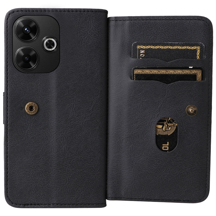 For Redmi 13 4G Global Multi-Function Wallet 10 Card Slots Leather Phone Case