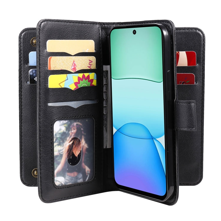 For Redmi 13 4G Global Multi-Function Wallet 10 Card Slots Leather Phone Case