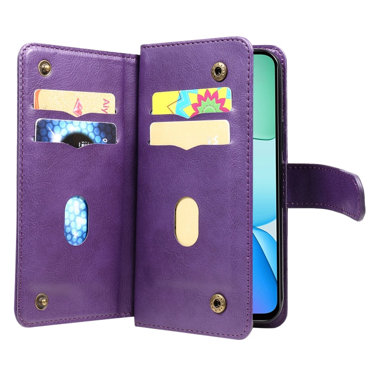 For Redmi 13 4G Global Multi-Function Wallet 10 Card Slots Leather Phone Case