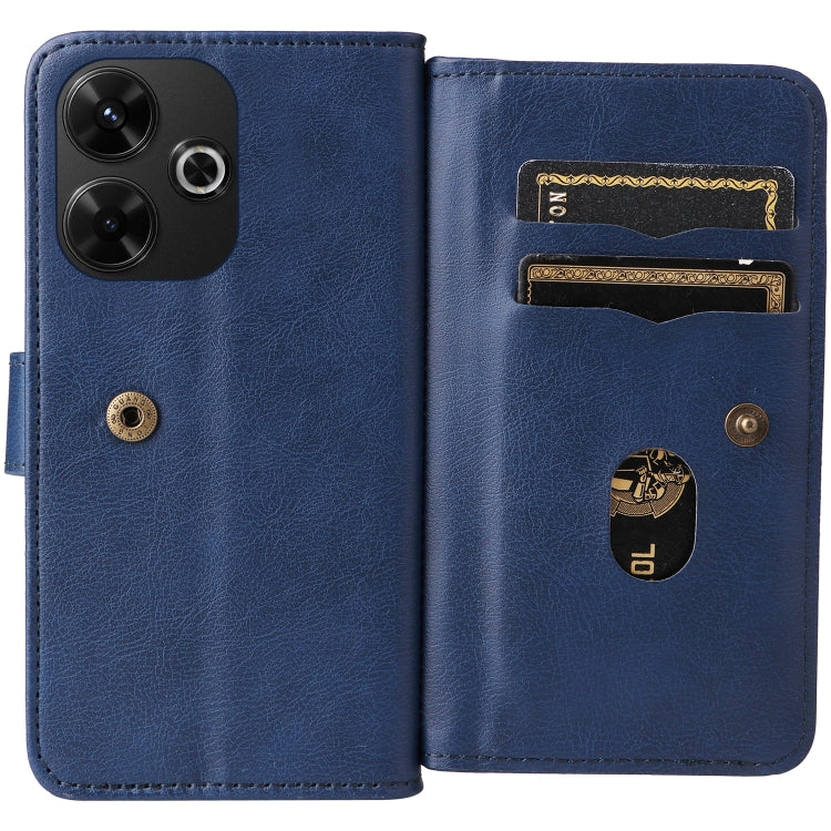 For Redmi 13 4G Global Multi-Function Wallet 10 Card Slots Leather Phone Case