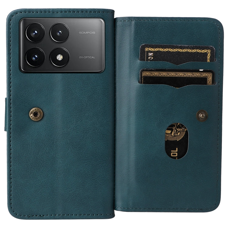 For Redmi K70 Multi-Function Wallet 10 Card Slots Leather Phone Case