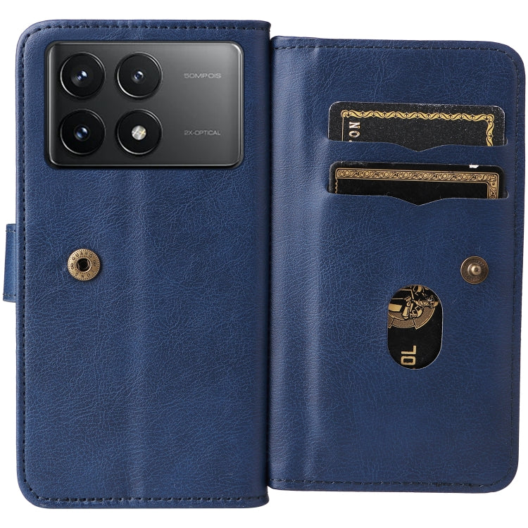 For Redmi K70 Multi-Function Wallet 10 Card Slots Leather Phone Case