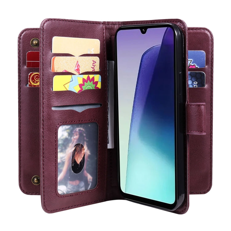For Redmi 14C 4G Global Multi-Function Wallet 10 Card Slots Leather Phone Case