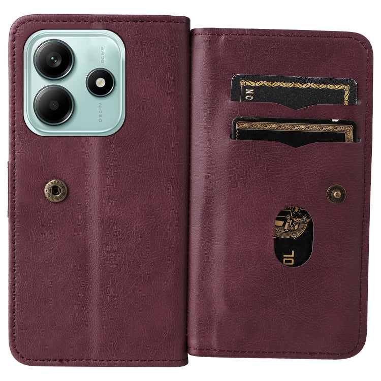 For Redmi Note 14 5G Multi-Function Wallet 10 Card Slots Leather Phone Case