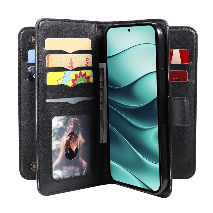 For Redmi Note 14 5G Multi-Function Wallet 10 Card Slots Leather Phone Case