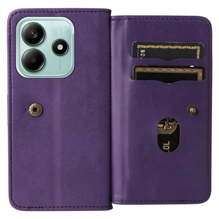 For Redmi Note 14 5G Multi-Function Wallet 10 Card Slots Leather Phone Case