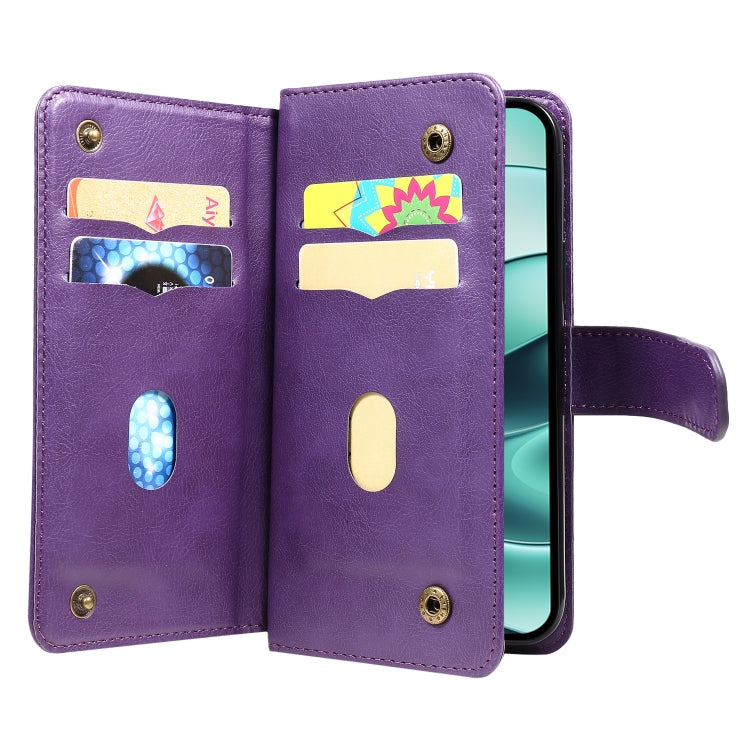 For Redmi Note 14 5G Multi-Function Wallet 10 Card Slots Leather Phone Case