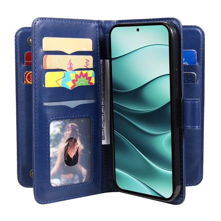 For Redmi Note 14 5G Multi-Function Wallet 10 Card Slots Leather Phone Case