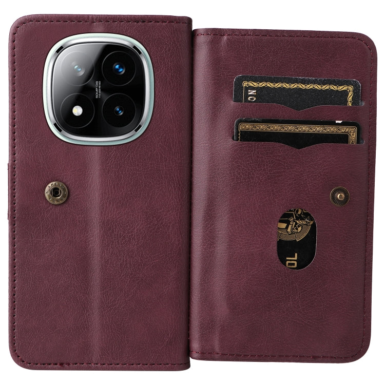 For Redmi Note 14 Pro / 14 Pro+ 5G Multi-Function Wallet 10 Card Slots Leather Phone Case