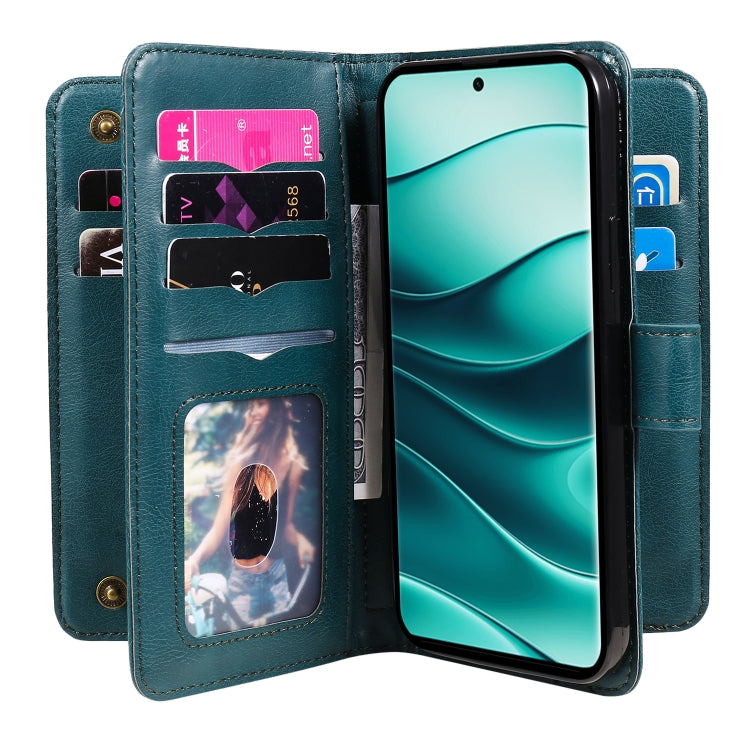 For Redmi Note 14 Pro / 14 Pro+ 5G Multi-Function Wallet 10 Card Slots Leather Phone Case