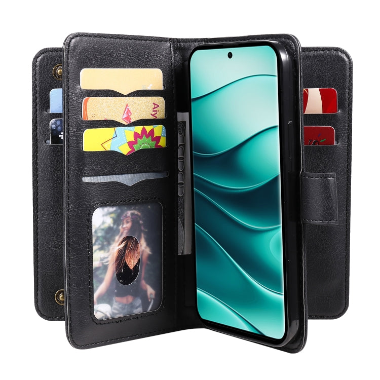 For Redmi Note 14 Pro / 14 Pro+ 5G Multi-Function Wallet 10 Card Slots Leather Phone Case