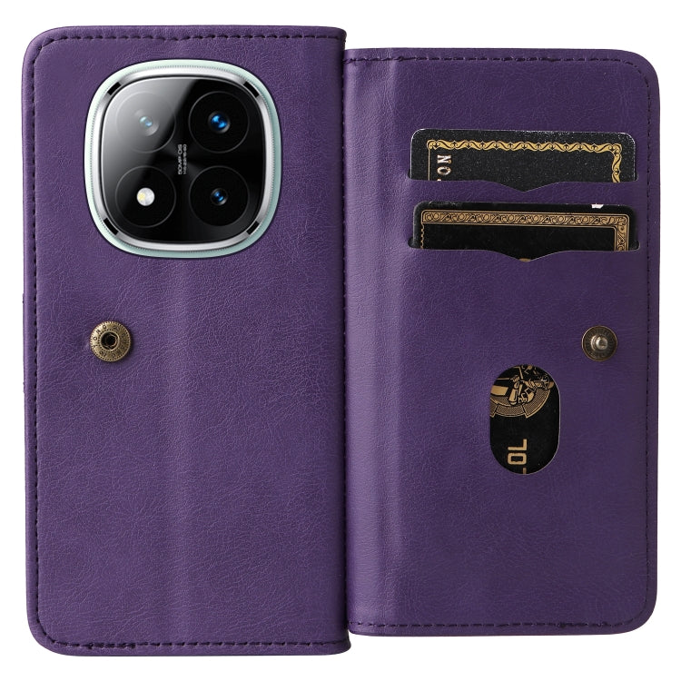 For Redmi Note 14 Pro / 14 Pro+ 5G Multi-Function Wallet 10 Card Slots Leather Phone Case