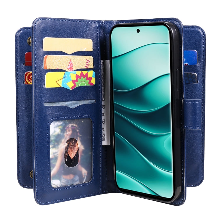 For Redmi Note 14 Pro / 14 Pro+ 5G Multi-Function Wallet 10 Card Slots Leather Phone Case
