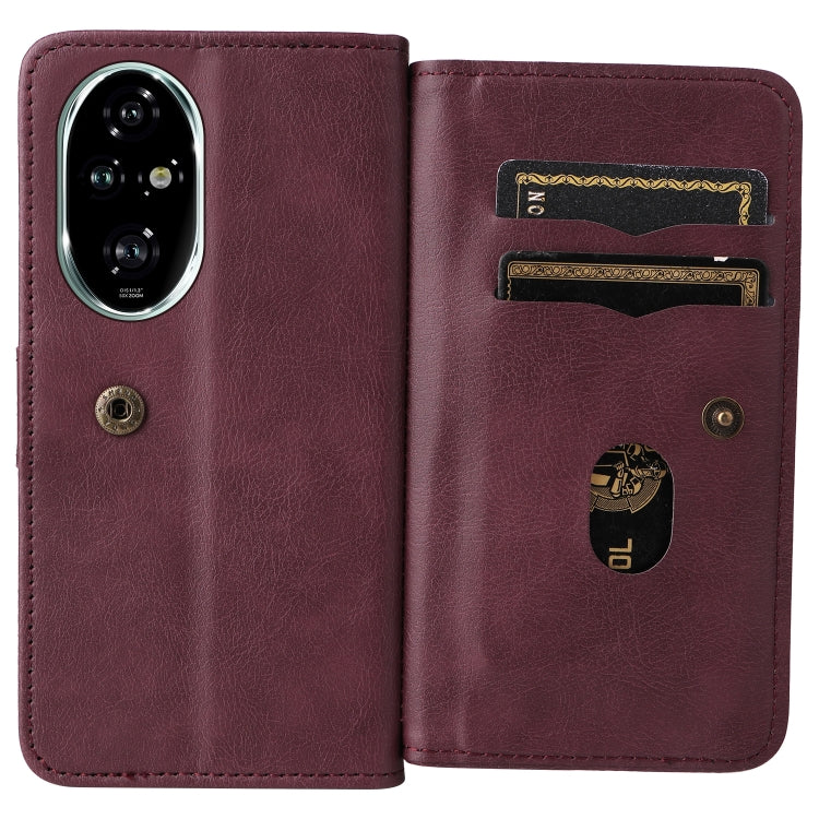 For Honor 200 Pro Multi-Function Wallet 10 Card Slots Leather Phone Case