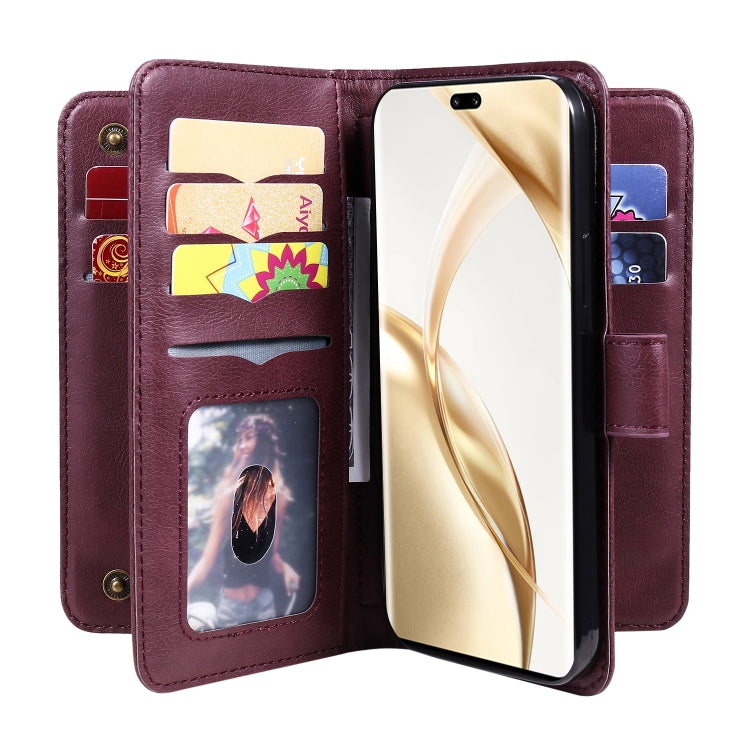For Honor 200 Pro Multi-Function Wallet 10 Card Slots Leather Phone Case