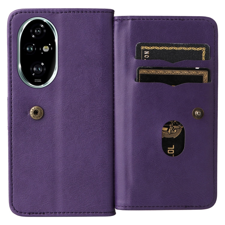For Honor 200 Pro Multi-Function Wallet 10 Card Slots Leather Phone Case