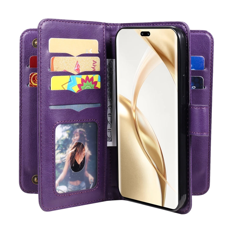 For Honor 200 Pro Multi-Function Wallet 10 Card Slots Leather Phone Case