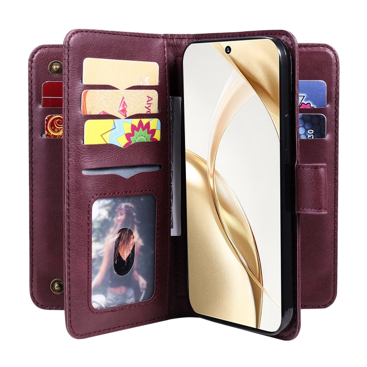 For Honor 200 Multi-Function Wallet 10 Card Slots Leather Phone Case