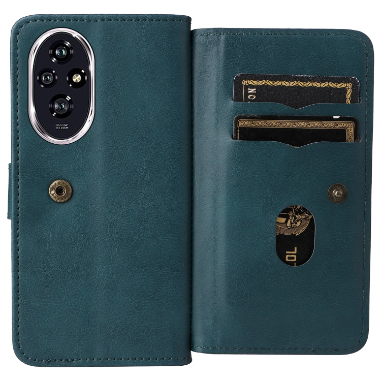For Honor 200 Multi-Function Wallet 10 Card Slots Leather Phone Case