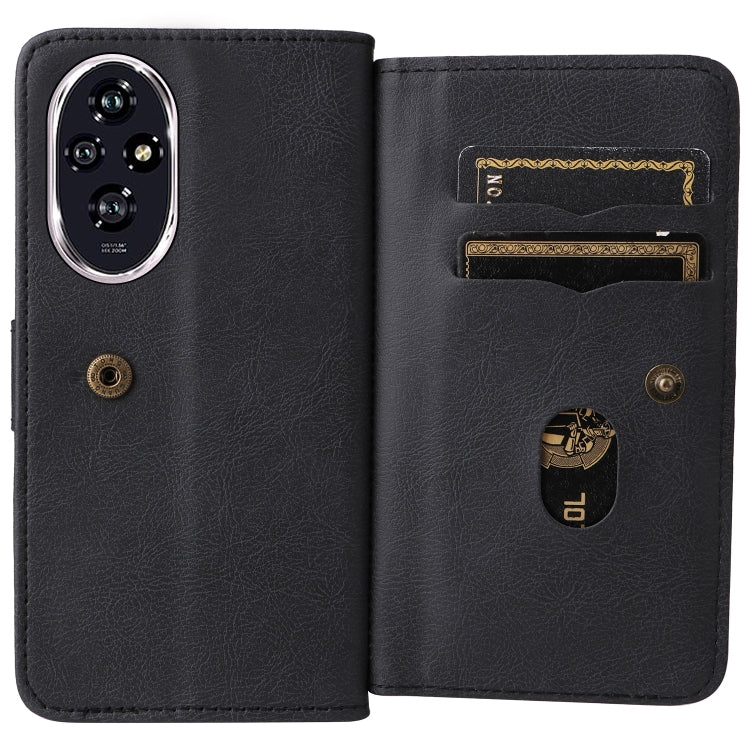 For Honor 200 Multi-Function Wallet 10 Card Slots Leather Phone Case