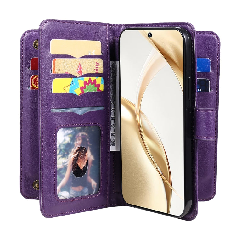 For Honor 200 Multi-Function Wallet 10 Card Slots Leather Phone Case