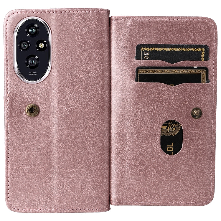 For Honor 200 Multi-Function Wallet 10 Card Slots Leather Phone Case